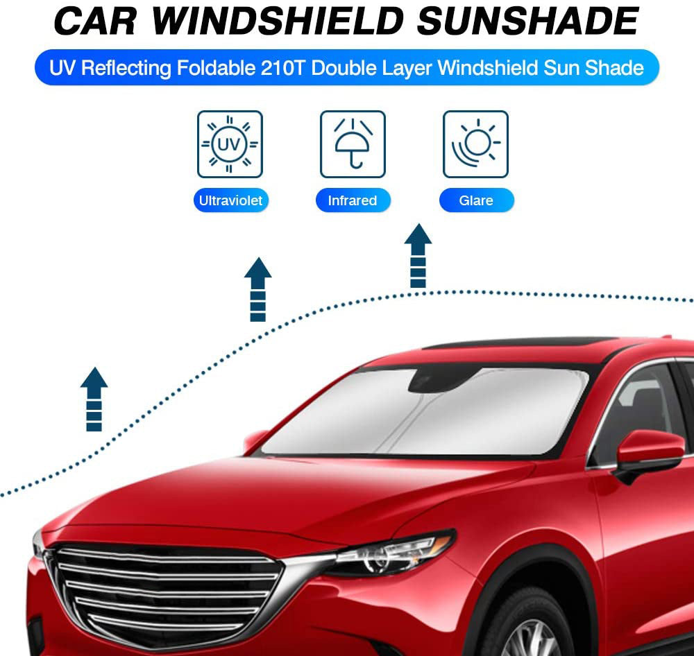 Windshield Sun Shade for Mazda CX-9 2016-2024 Blocks UV Rays Foldable Custom Wind Screen Sun Visor Protector CX9 Accessories