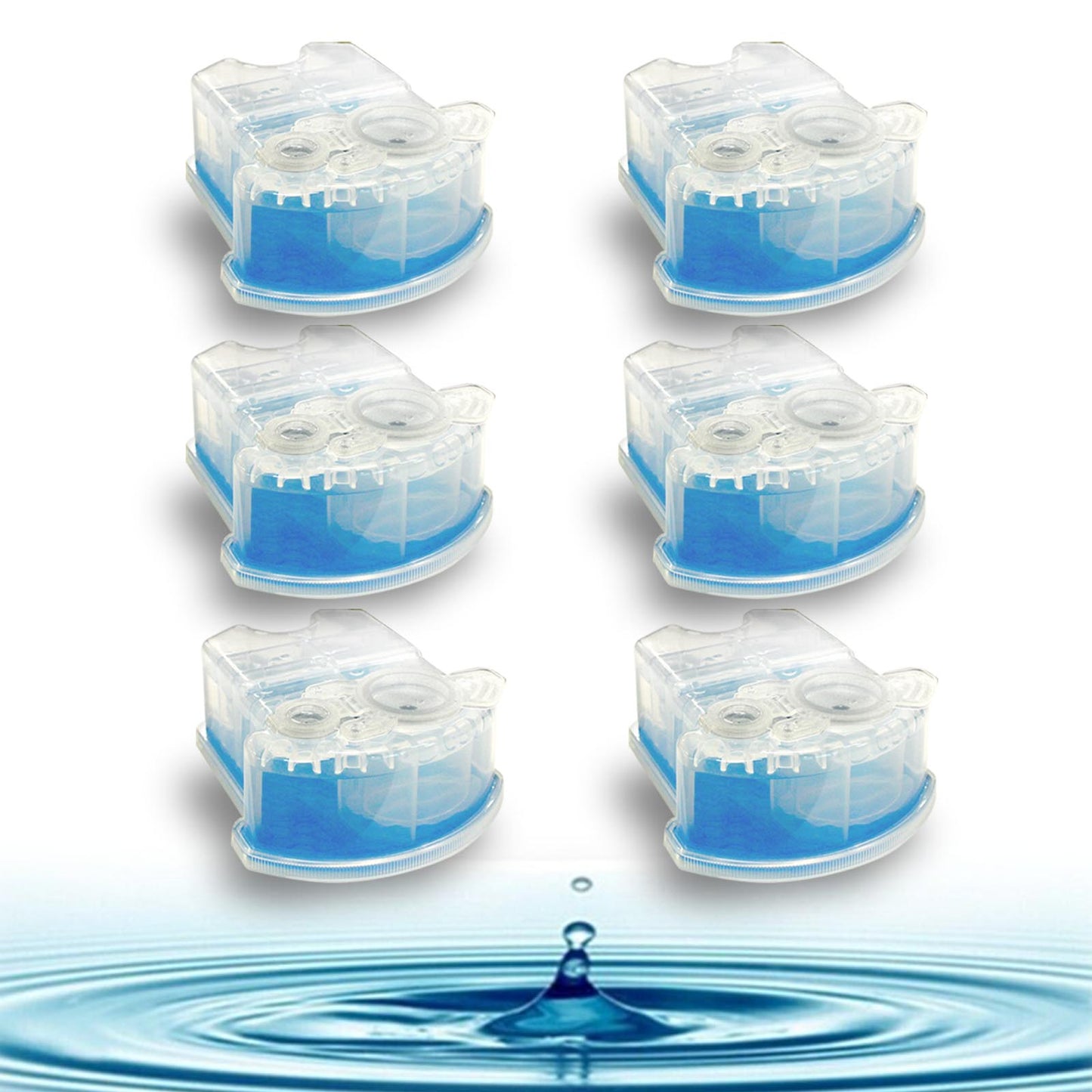 Crystal Pure Cartridge Refills for Braun Clean & Renew Compatible with All SmartCare Cleaning Centers Shavers 6-Pack