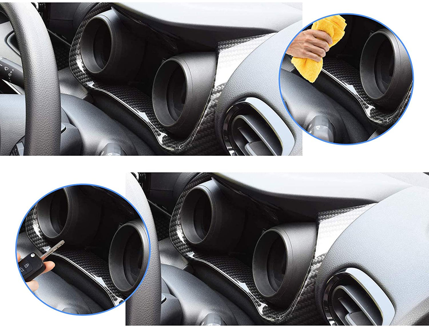 Carbon Fiber Style Car Dashboard Panel Trim Cover for Toyota Yaris/Yaris Cross 2020-Onwards