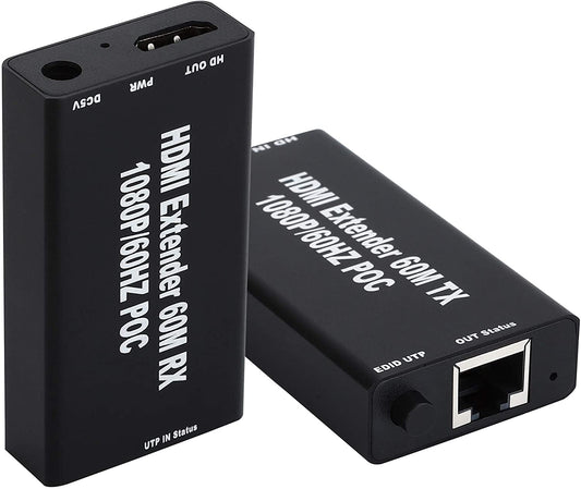 1080P HDMI Network Extender Over Single Cable CAT5E/6 Ethernet RJ45 FHD 60M 3D