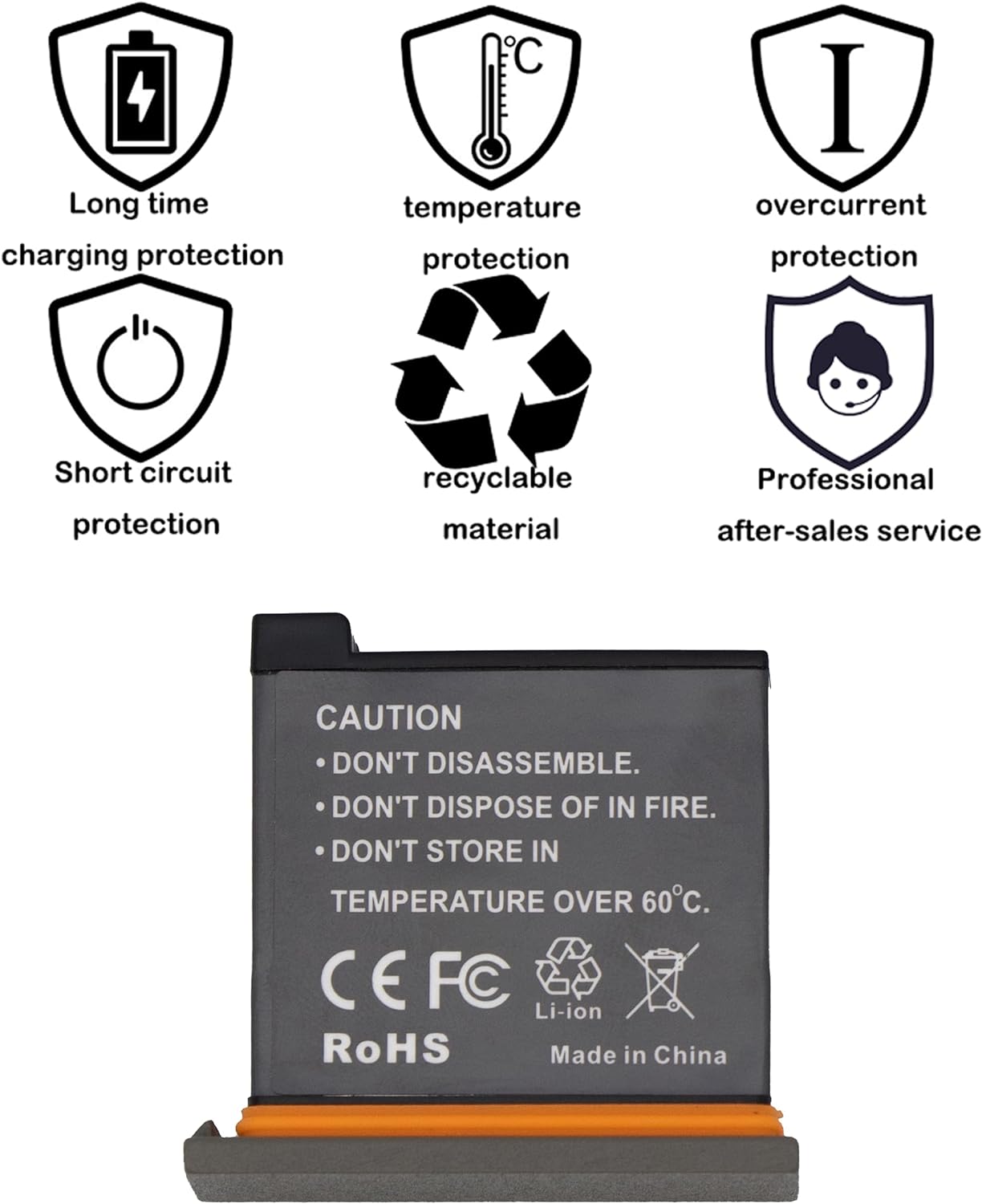 Replacement 3 Battery and External USB Triple Battery Charger for DJI Osmo Action Camera, Part OSMOAP1 AB1-1300mAh-3.85V