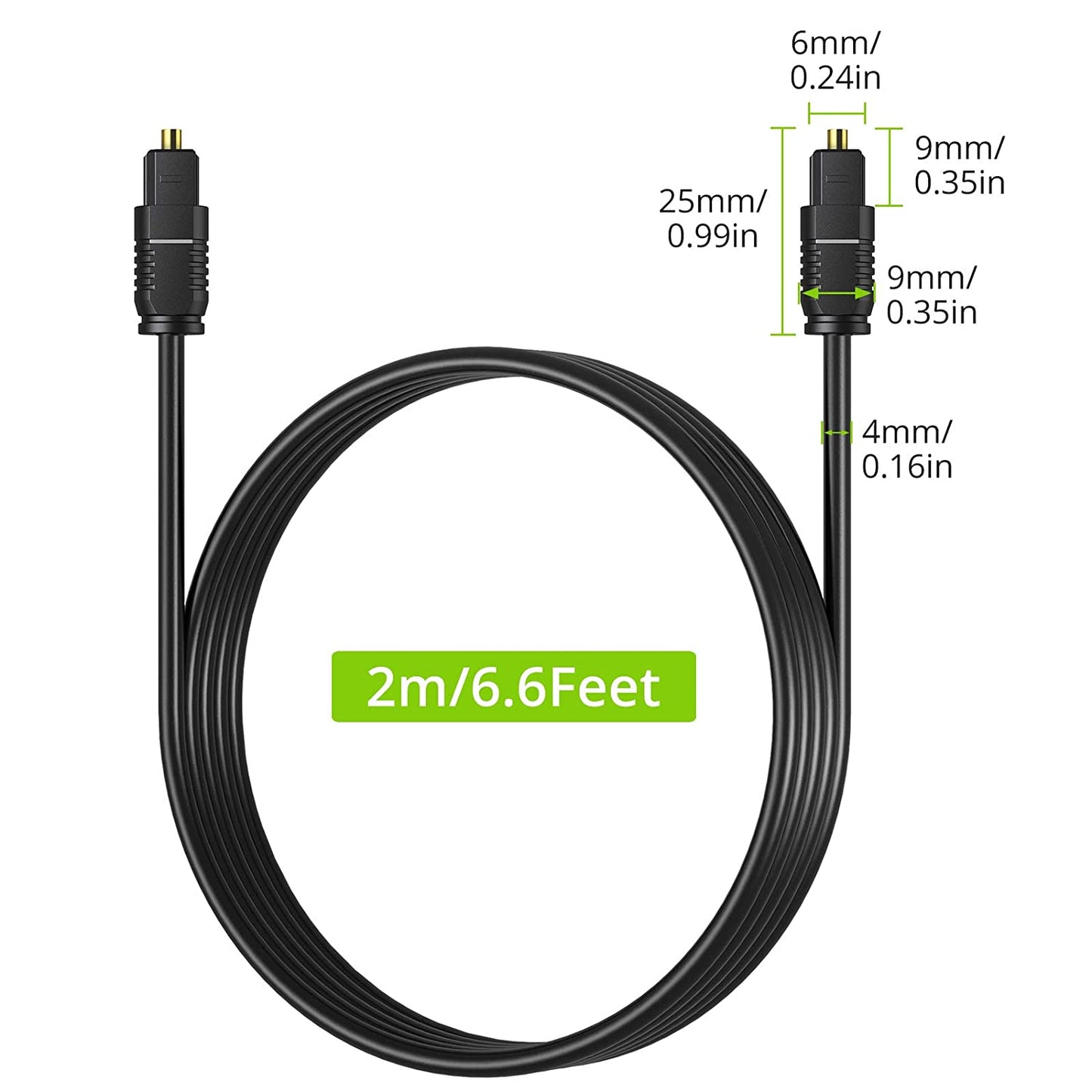 Optical Digital Audio Toslink Cable SPDIF Cord for Home Theater,PS5,PS4,Xbox,Sound Bar,TV,Blu-ray CD DVD Player