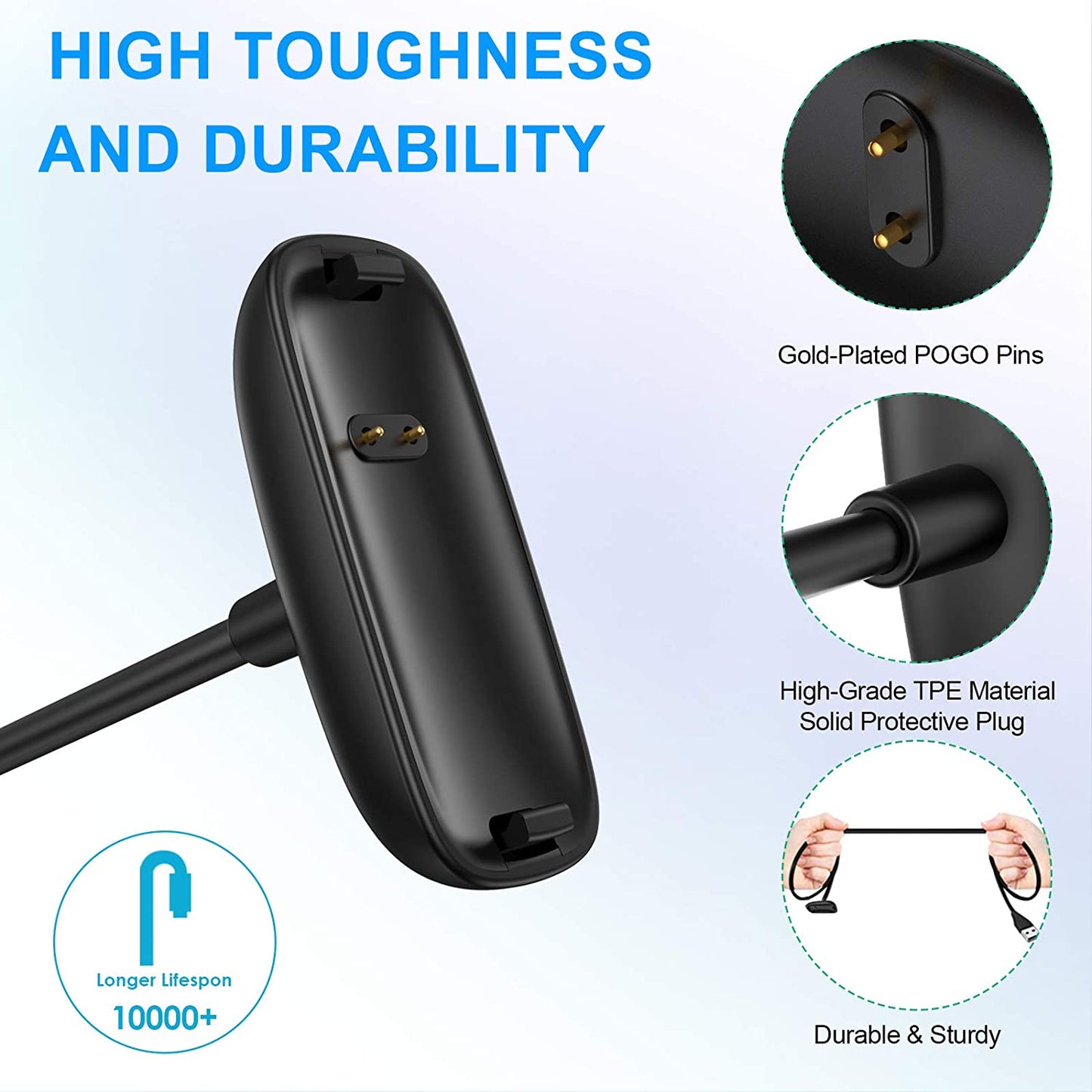 Replacement USB Charging Charger Cable Cord for Fitbit Inspire 2 Fitness Tracker