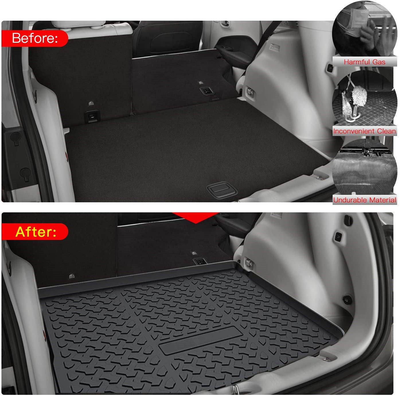 Boot Liner for Jeep Compass 2017-2025 All Weather Heavy Duty Cargo Trunk Cover Mat Luggage Tray Car Accessories