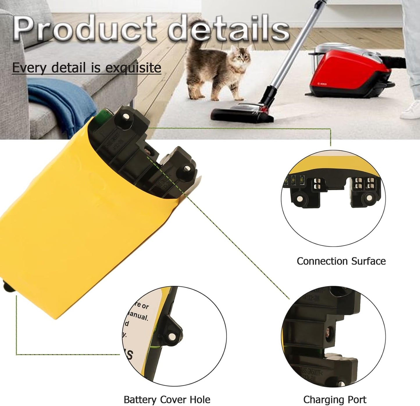 Replacement Battery for Shark Cordless Stick Vacuum IX140 IX141 IX141H IX142 IZ140 IZ140C IZ141 IZ141C IZ142 UZ145 WZ140 XFBT620