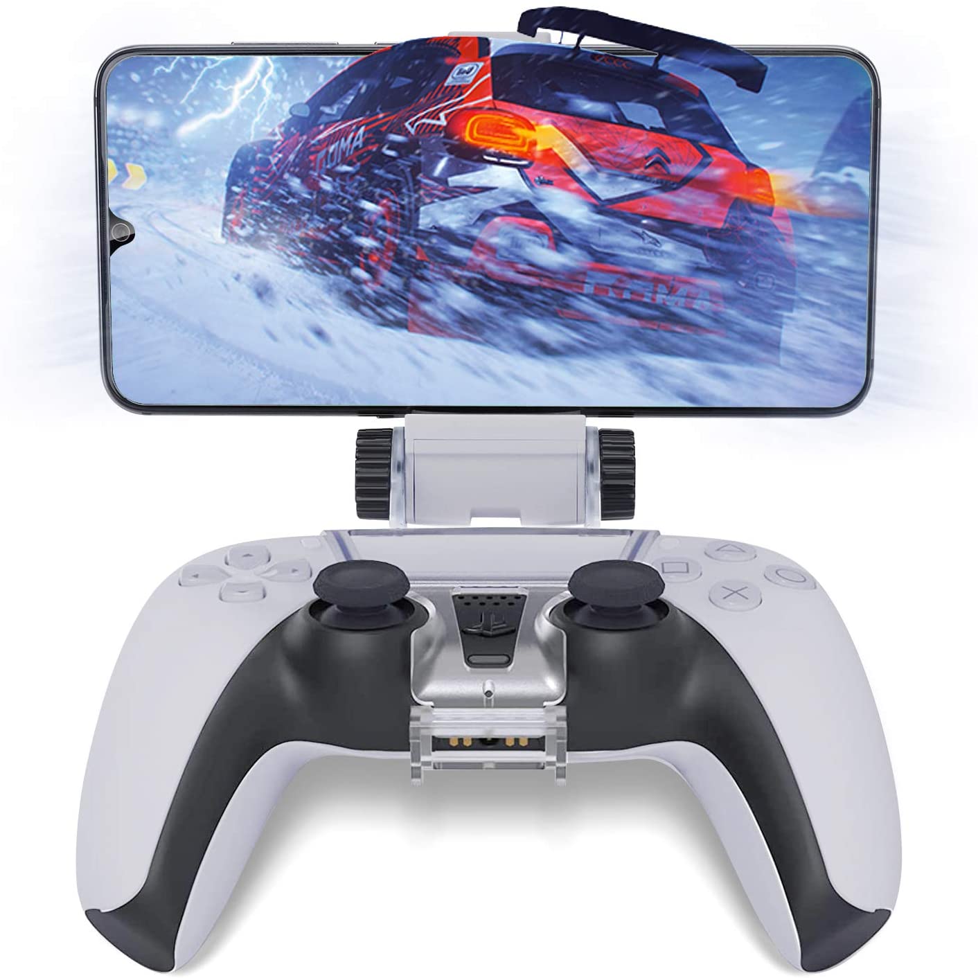 Foldable Mobile Phone Android iPhone Holder Mount Clip Clamp Bracket with Adjustable Stand for Sony Playstation 5 PS5 Controller