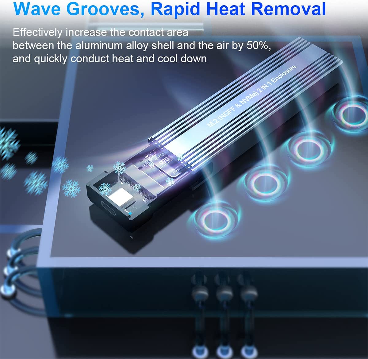 M.2 SSD Case NVME Enclosure to USB 3.0/USB 3.1 Type C Adapter for Dual Protocol NVME PCIE NGFF SATA M/B Key Disk Box Case