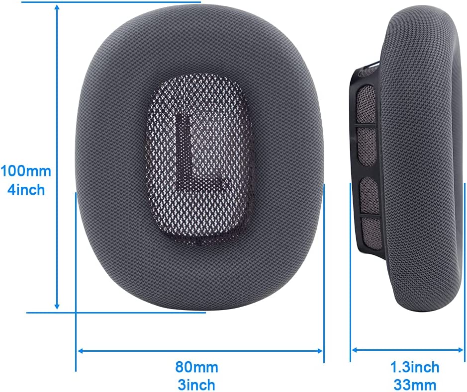 Grey Replacement Ear Pads Cushions Memory Foam with Protein Leather Magnetic for AirPods Max Headphone
