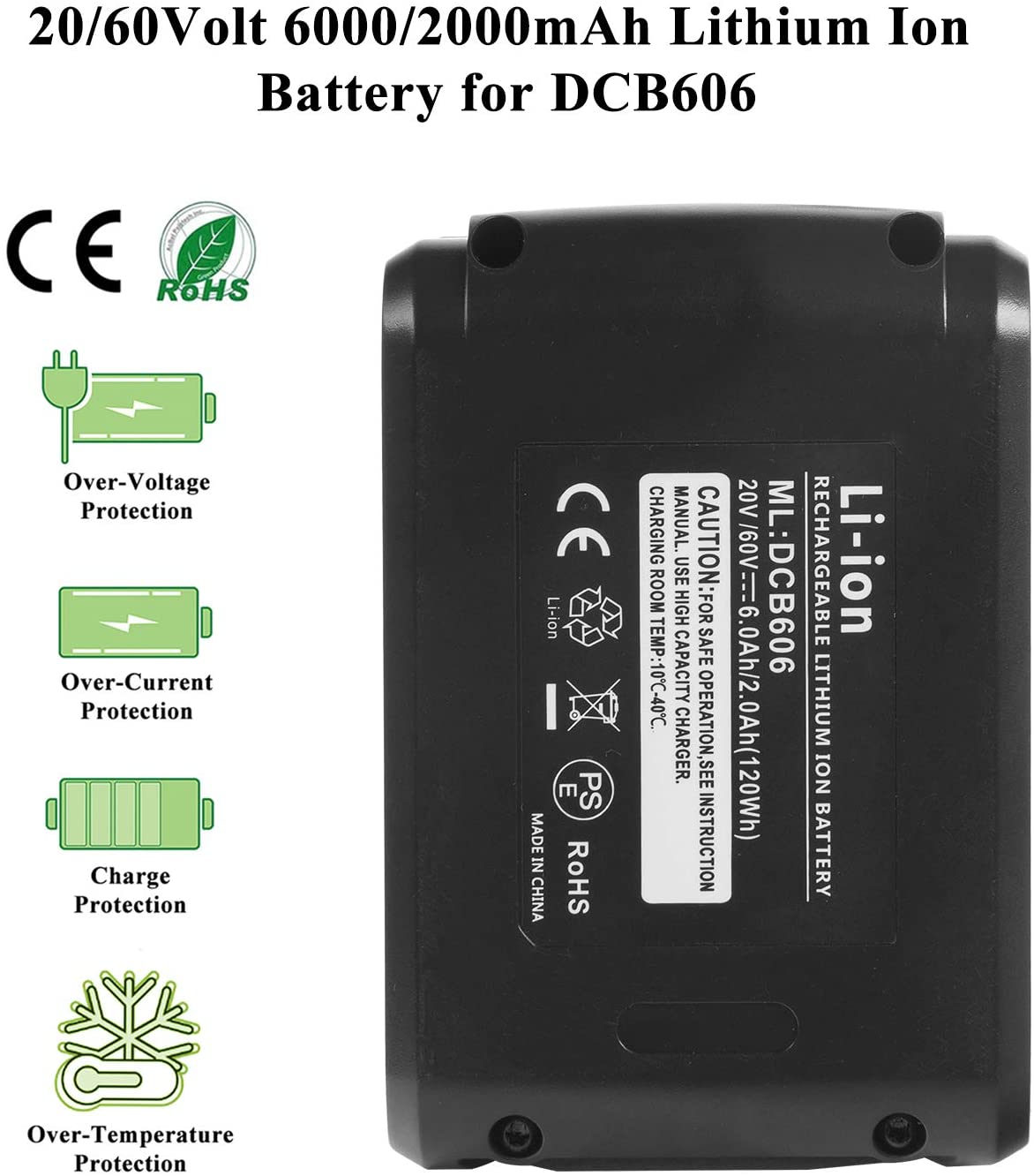 Replacement Battery For DeWalt MAX XR Flexvolt Power Tool DCB547-XE DCB546-XE DCB206 DCB606 DCB612 N123282 N123283 DCS367B DCS690X2 DCB609-2 DCS575T2