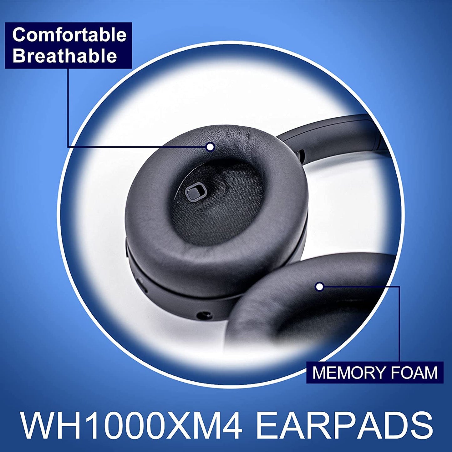 Replacement Cushion Ear Pads for Sony WH-1000XM4 Wireless Noise Canceling Headphone