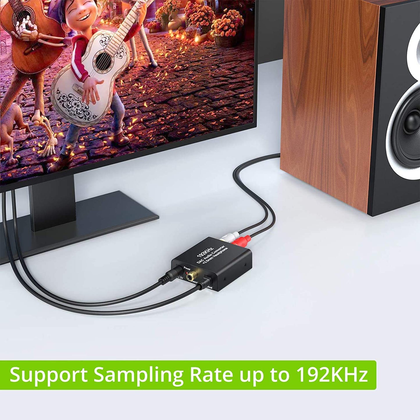 Digital to Analog Audio Converter, SPDIF Optical to L/R RCA, Toslink Optical to 3.5mm Jack Adapter for PS3 HD DVD PS4 Amp Apple TV Home Theatre