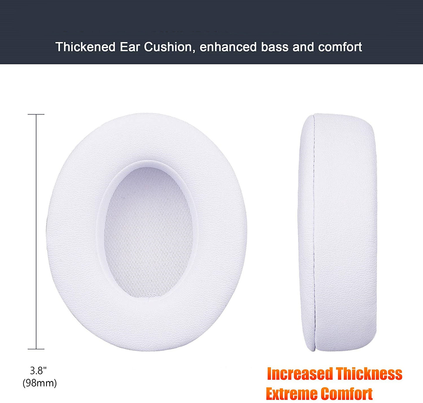 Replacement Ear Pads Cushions in White for Beats Studio 2.0 3.0 Over-the-Ear Headphones