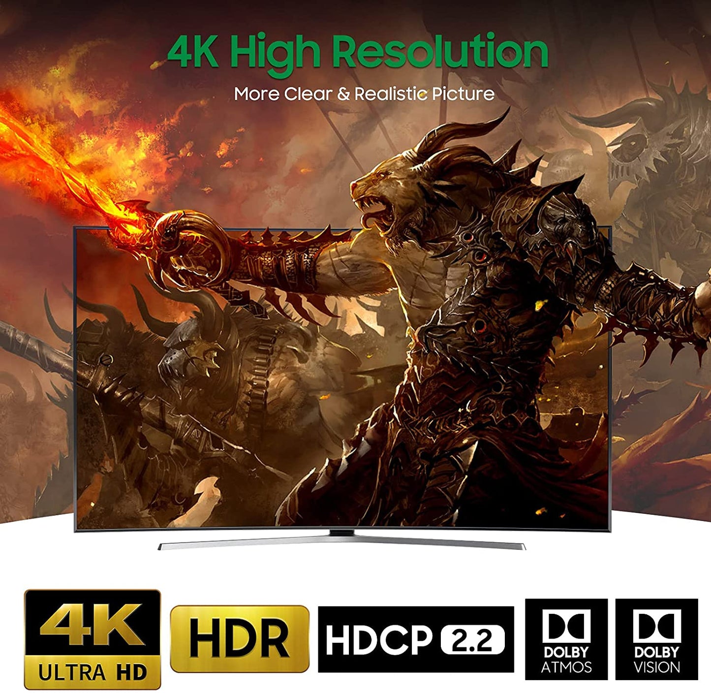HDMI Splitter 1 in 2 Out 4K Aluminum 1.4 HDCP Supports 4K30HZ 3D 1080P for Xbox PS4 PS3 Fire Stick Blu-Ray Apple TV