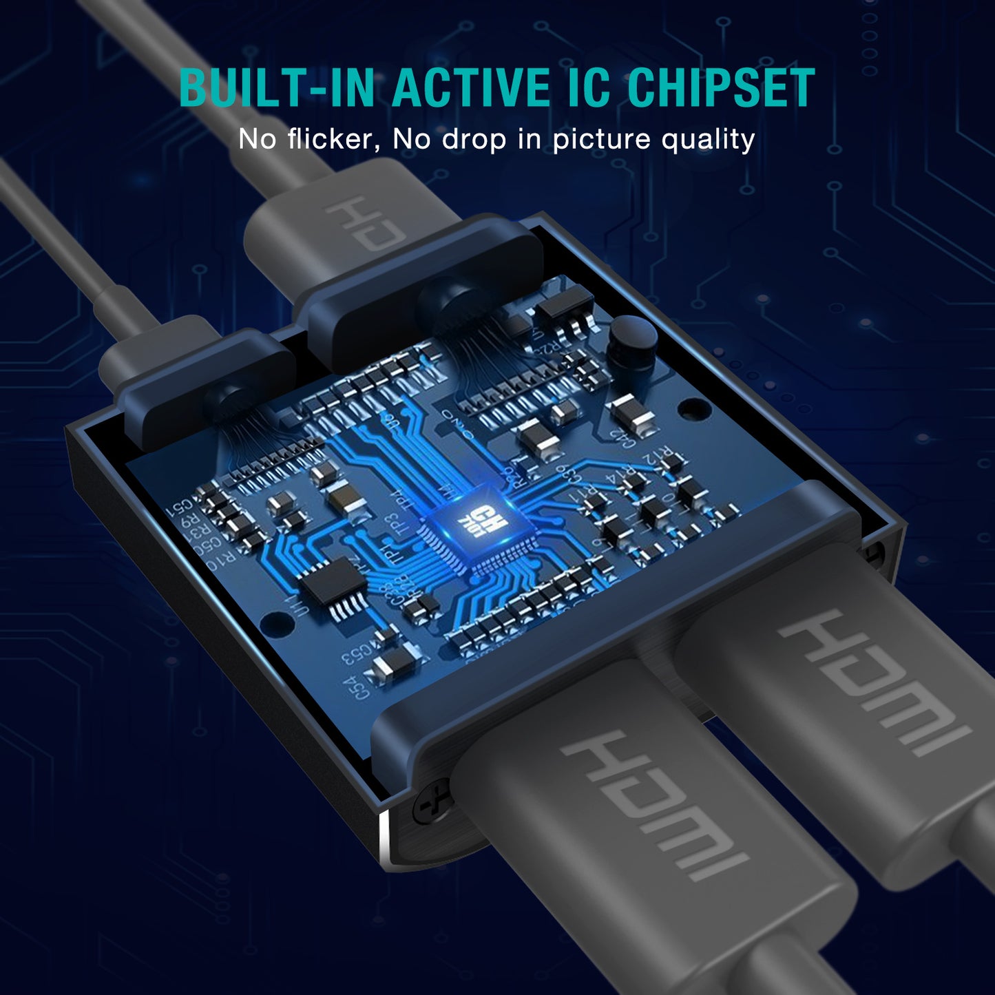 HDMI Splitter 1 in 2 Out 4K Aluminum 1.4 HDCP Supports 4K30HZ 3D 1080P for Xbox PS4 PS3 Fire Stick Blu-Ray Apple TV