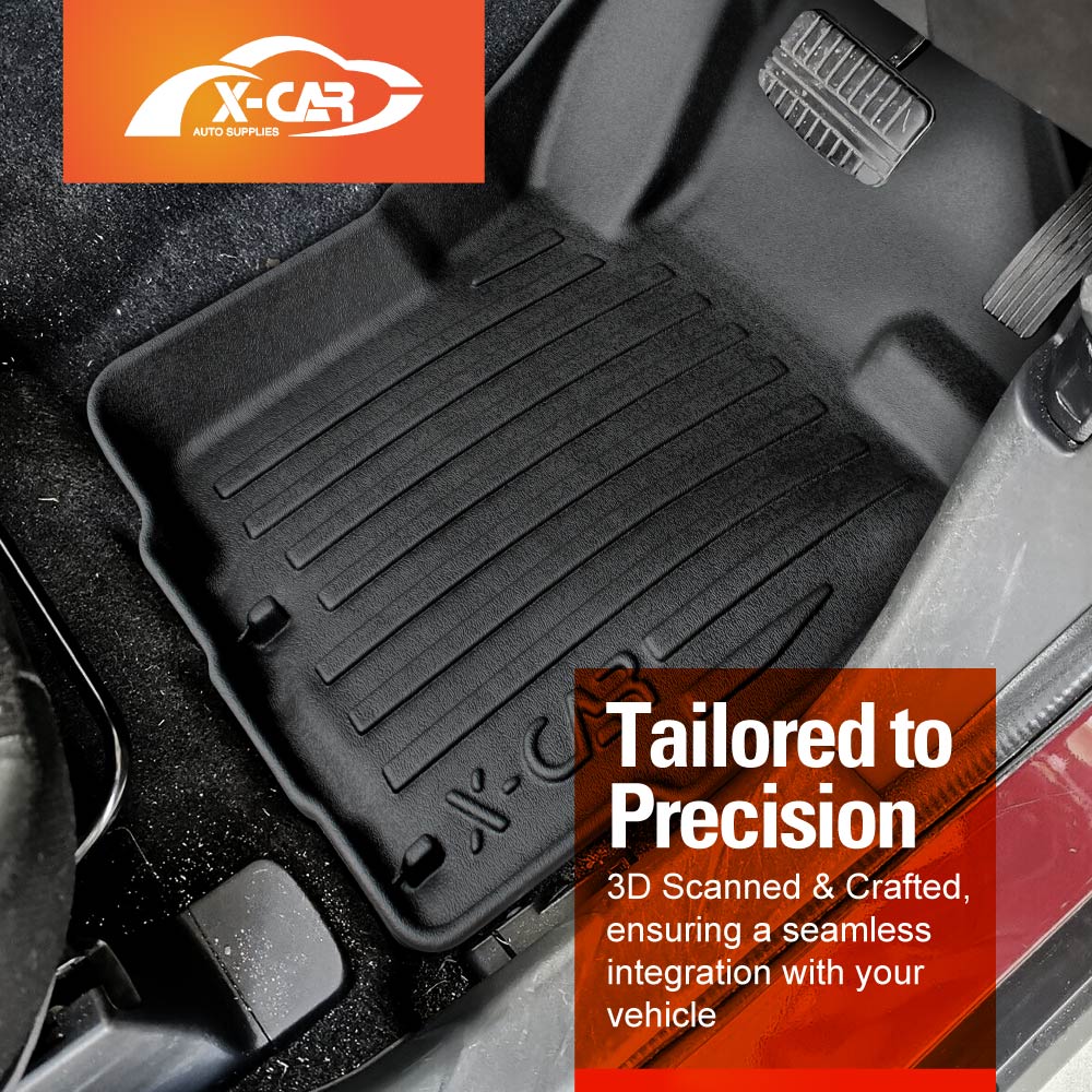 Floor Mats Boot Liner Set for Mitsubishi ASX 2010-2025 All Weather Heavy Duty Cargo Kick Mats Back Seat Protector Cover