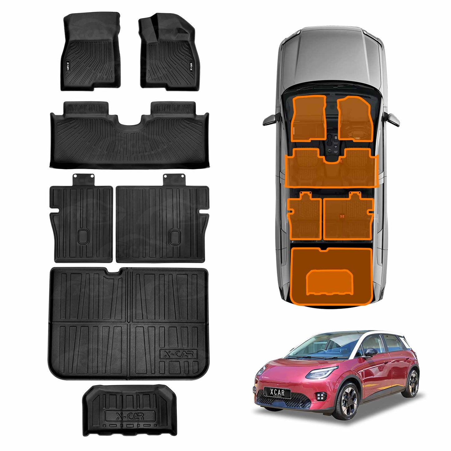 Floor Mats Boot Liner Set for Aion AION UT 2026-Onwards All Weather Heavy Duty Car Toolbox Cargo Kick Back Seat Protector Cover
