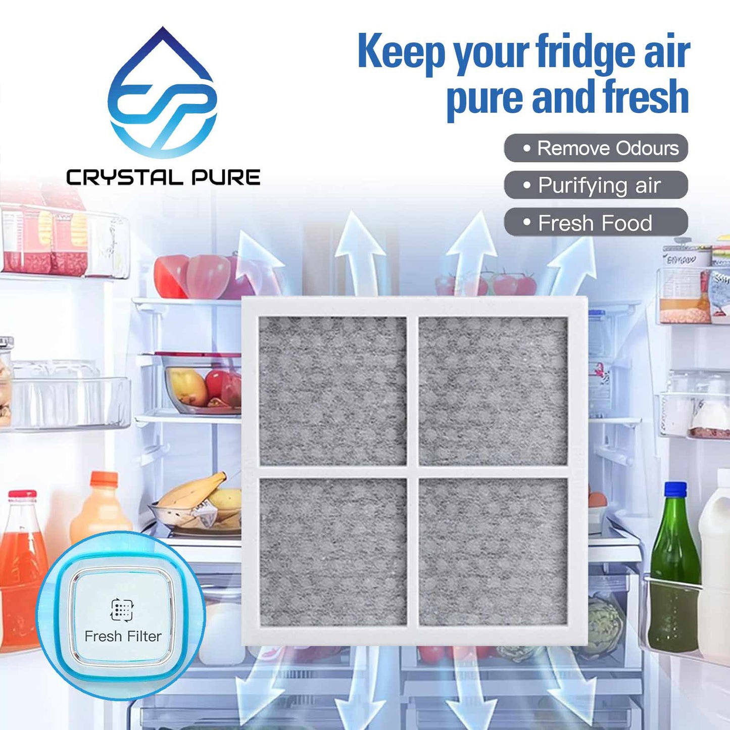 3x Replacement Refrigerator Water Filter LT700P and Air Filter LT120F for LG Fridge ADQ36006101, ADQ36006101-S, ADQ36006102