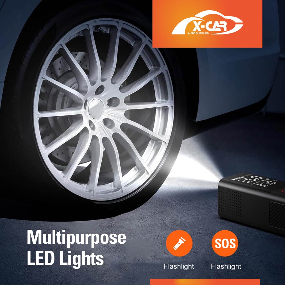 Premium Portable Cordless Electric Air Pump Air Compressor with Digital Pressure Gauge Memory Function Rechargeable for Bike Motorcycle Vehicle Balls Swim Rings