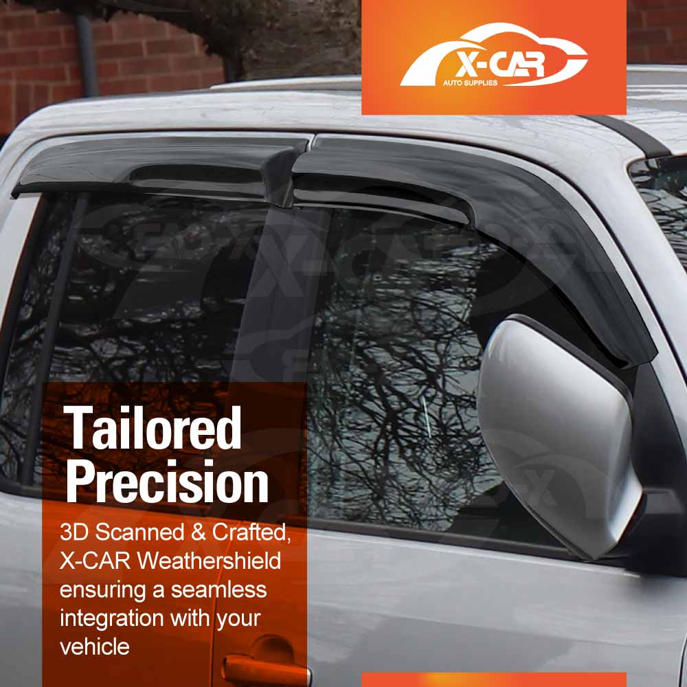 Premium Weathershields for Volkswagen Amarok 2009-2022 Dual Cab Car Weather Shields Wind Deflectors Window Sun Visor 4-Piece Set