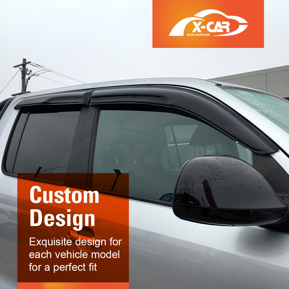 Premium Weathershields for Volkswagen Amarok 2009-2022 Dual Cab Car Weather Shields Wind Deflectors Window Sun Visor 4-Piece Set