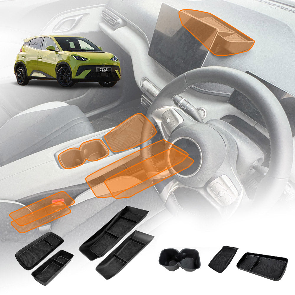 Centre Console Storage Set for BYD Atto 1 Hatch 2025-Onwards Armrest Box Cup Holder Tray Car Wireless Phone Pad Organizer