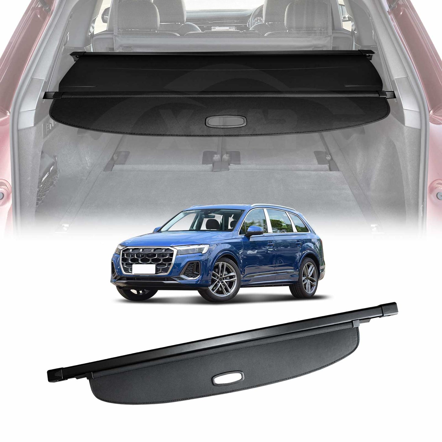 Retractable Cargo Cover for Audi Q7 SQ7 2015-2025 Rear Rack Partition Shelter Canvas Trunk Luggage Security Shield Shade