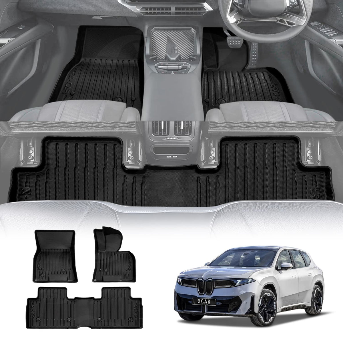 3D Floor Mats for BMW iX3 NA5 Series 2026-Onwards Heavy Duty All Weather Car Waterproof Interior Protection Liner Set