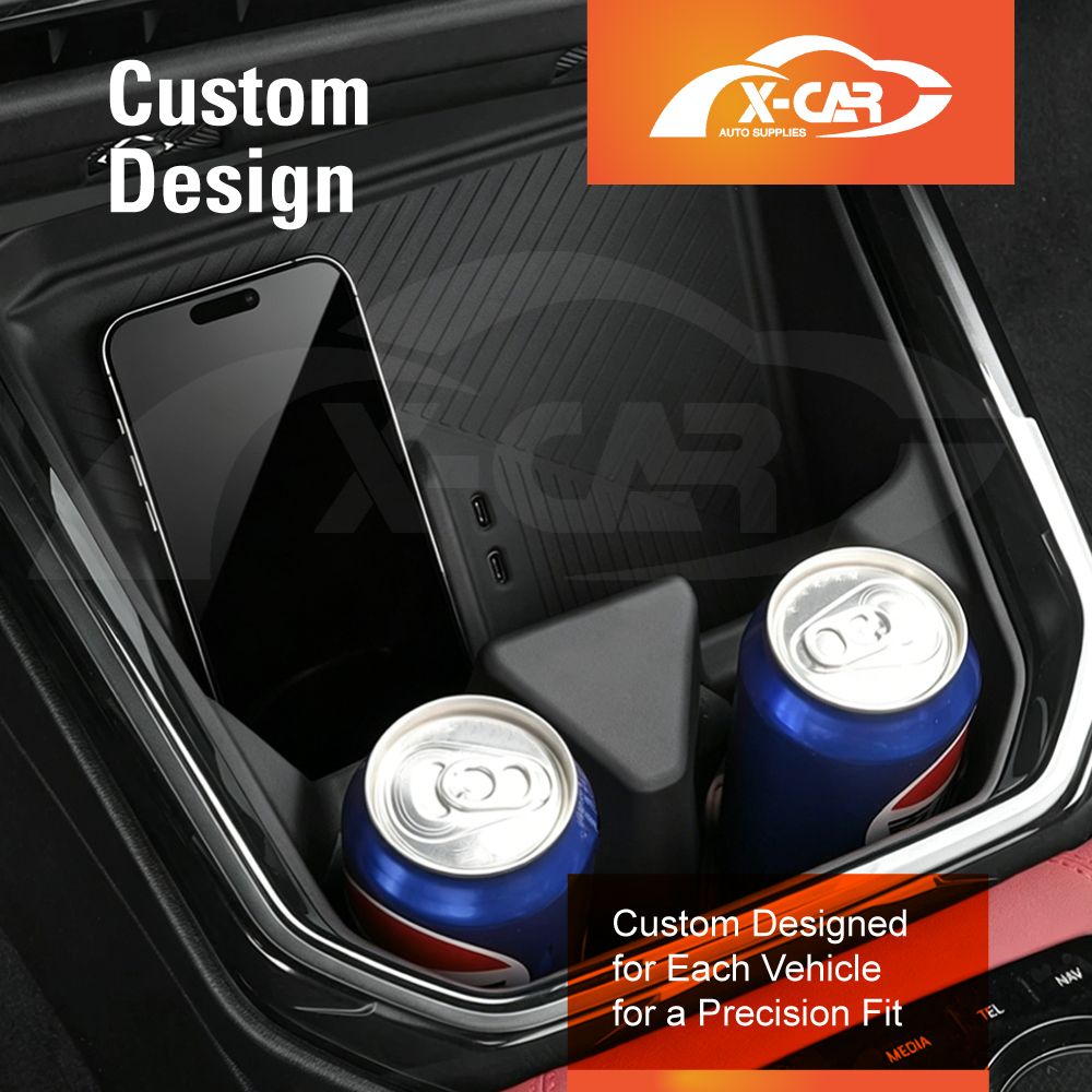 Wireless Charging Tray with Cup Holder for BMW X3 G45 2024-Onwards Centre Console Storage Organizer Phone Pad Interior Accessories
