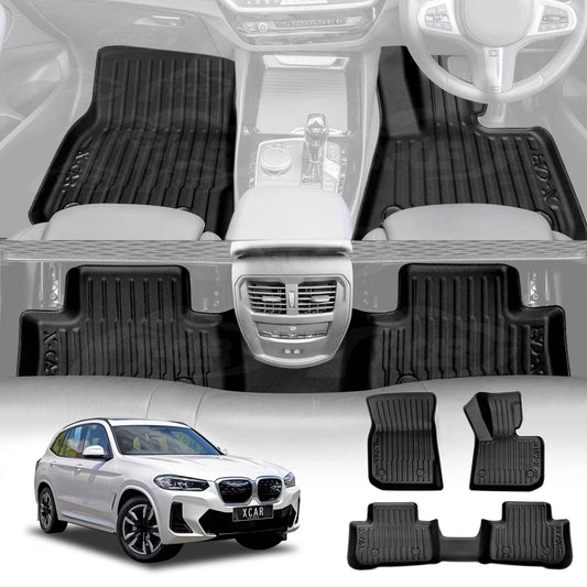 3D Floor Mats for BMW iX3 2023-2025 Heavy Duty All Weather Car Waterproof Interior Protection Liner Set