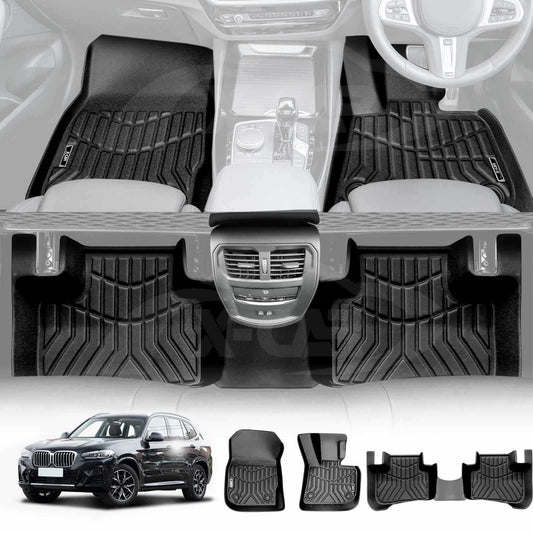 3D All-Weather Floor Mats for BMW BMW X3 M G01 F97 2017-2024 Heavy Duty Customized Car Floor Liners Full Set Carpet