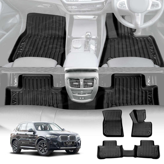 3D Floor Mats for BMW X3 M G01 F97 2017-2024 Heavy Duty All Weather Car Waterproof Interior Protection Liner Set