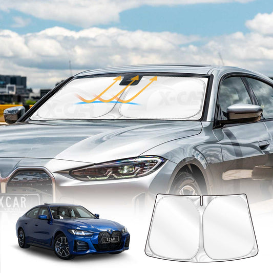 WindScreen Sun Shade for BMW i4 2022-Onwards Blocks UV Rays Sun Visor Protector Foldable Sunshade