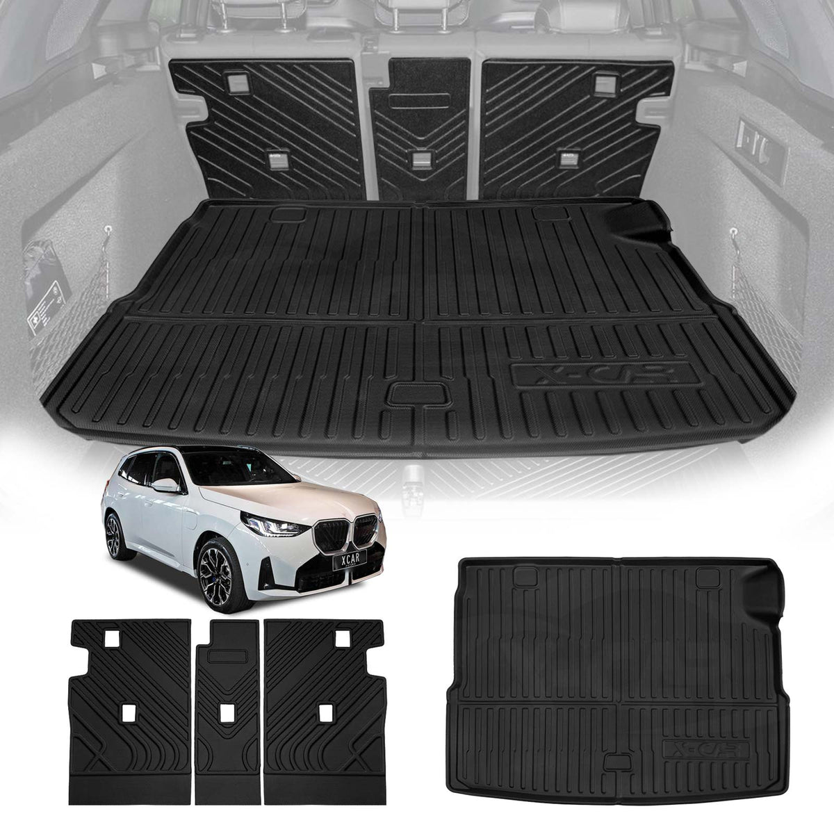 Boot Liner Back Seat Protector for BMW X3 G45 30e xDrive PHEV 2024-Onwards All Weather Heavy Duty Cargo Car Trunk Kick Mats