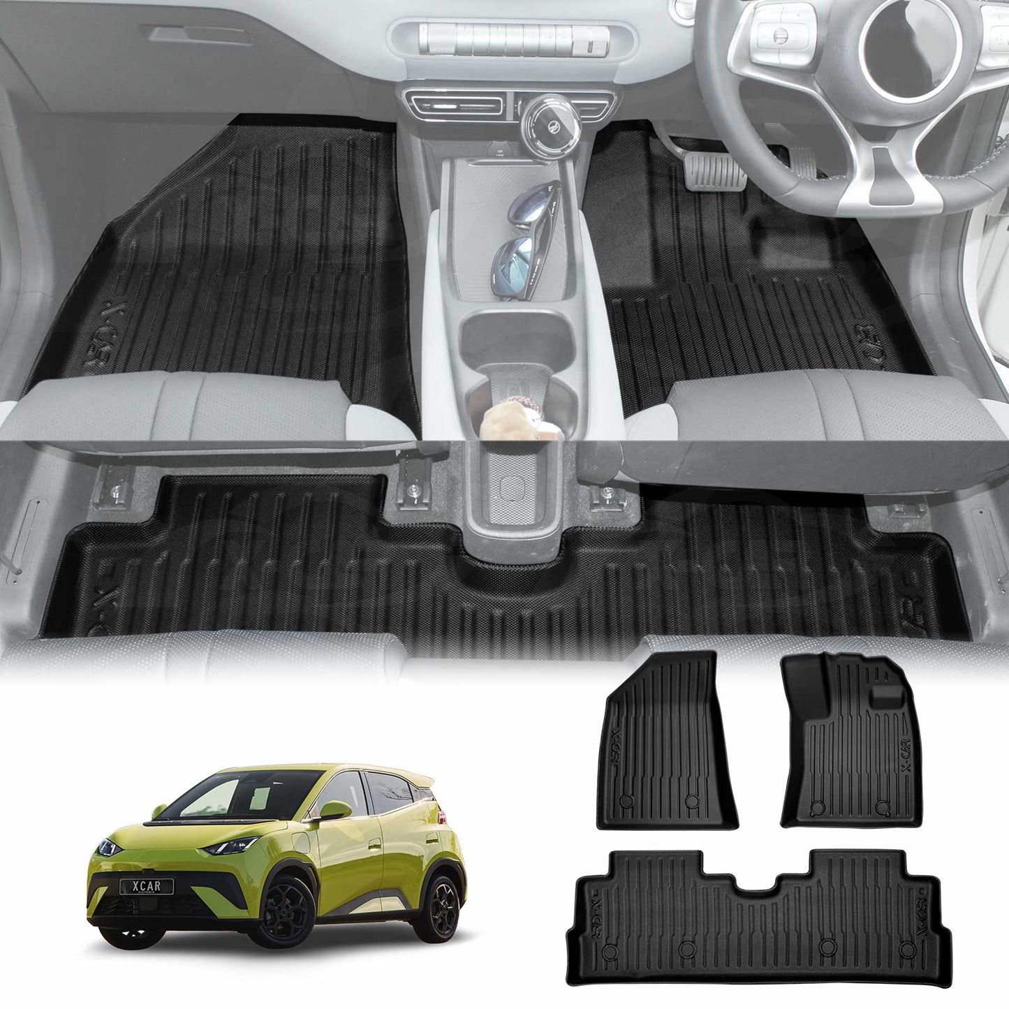 3D Floor Mats for BYD ATTO1 ATTO 1 Hatch 2025-Onwards Heavy Duty All Weather Car Waterproof Interior Protection Liner Set