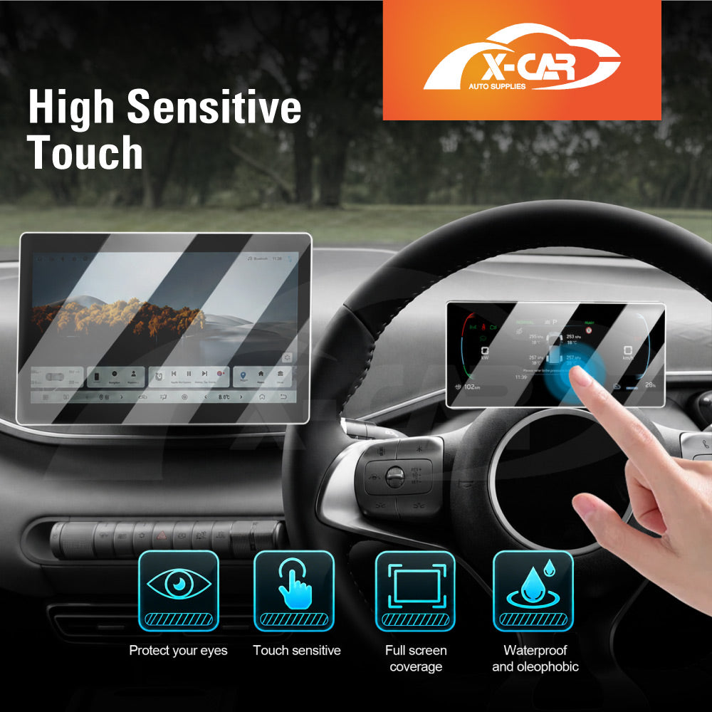 Tempered Glass Screen Protector Set for BYD ATTO1 ATTO 1 Hatch 2025-Onwards Dash Centre Console Touchscreen Anti-Scratch Cover