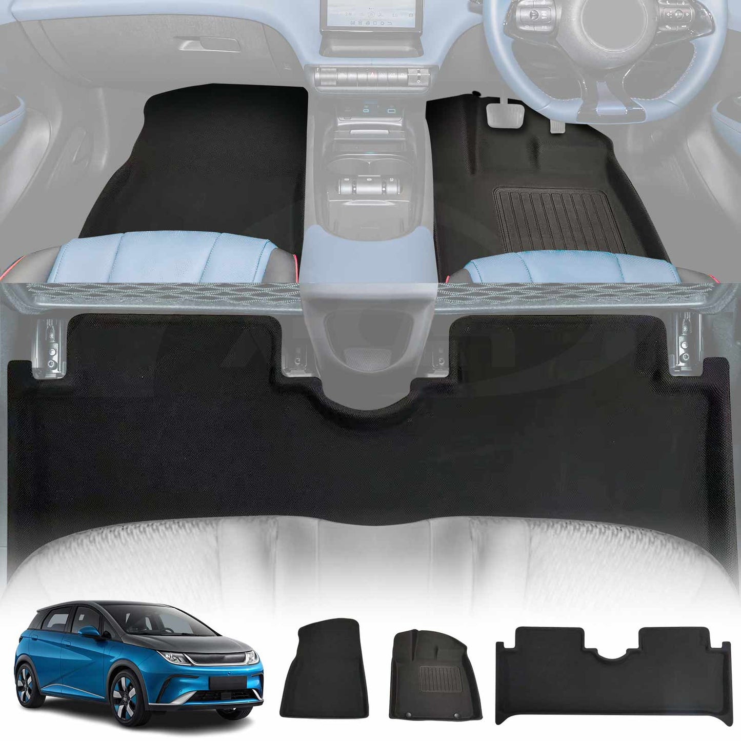 3D All-Weather Floor Mats for BYD Dolphin 2023-2025 Customized Car Floor Liners Full Set Carpet