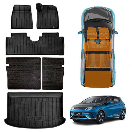 3D All-Weather Floor Car Cargo Trunk Kick Mats Boot Liner for BYD Dolphin 2023-2025 Accessories