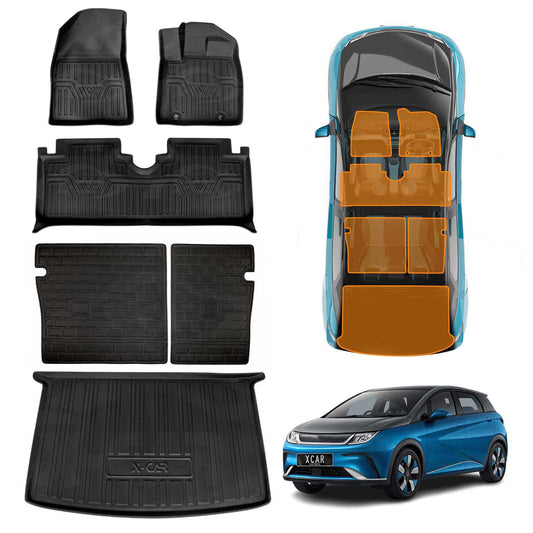 3D All-Weather Floor Car Cargo Trunk Kick Mats Boot Liner for BYD Dolphin 2023-2025 Accessories
