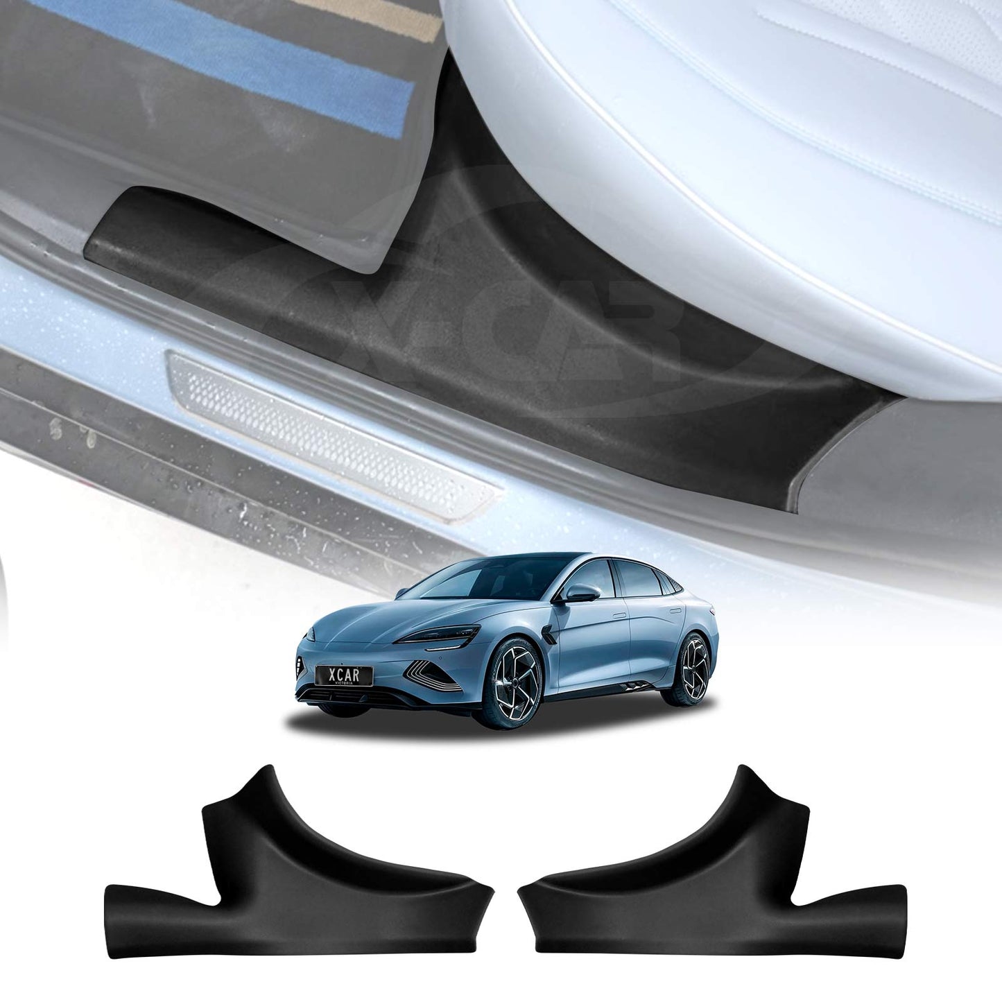 Rear Door Sill Plate Protector for BYD Seal 2023-2025 Car Threshold Scuff Trim Covers Guards Accessories