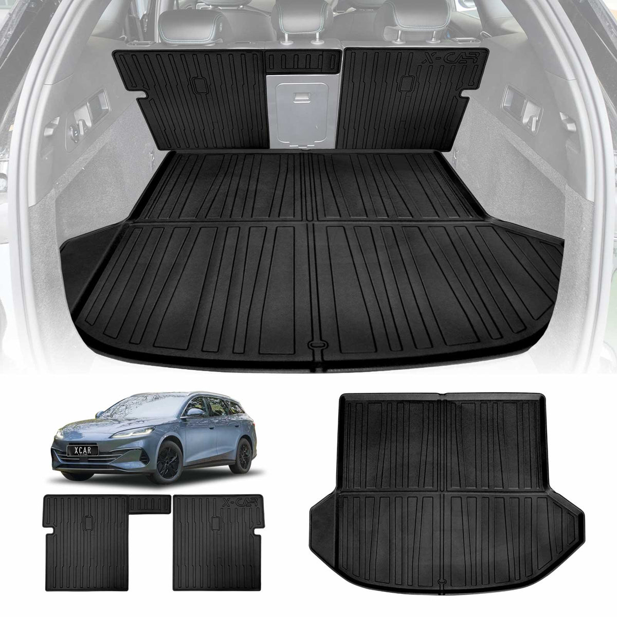 Boot Liner Set for BYD Seal 6 Seal6 Touring Wagon 2026-Onwards Heavy Duty Car Trunk Cargo Kick Mats Back Seat Protector