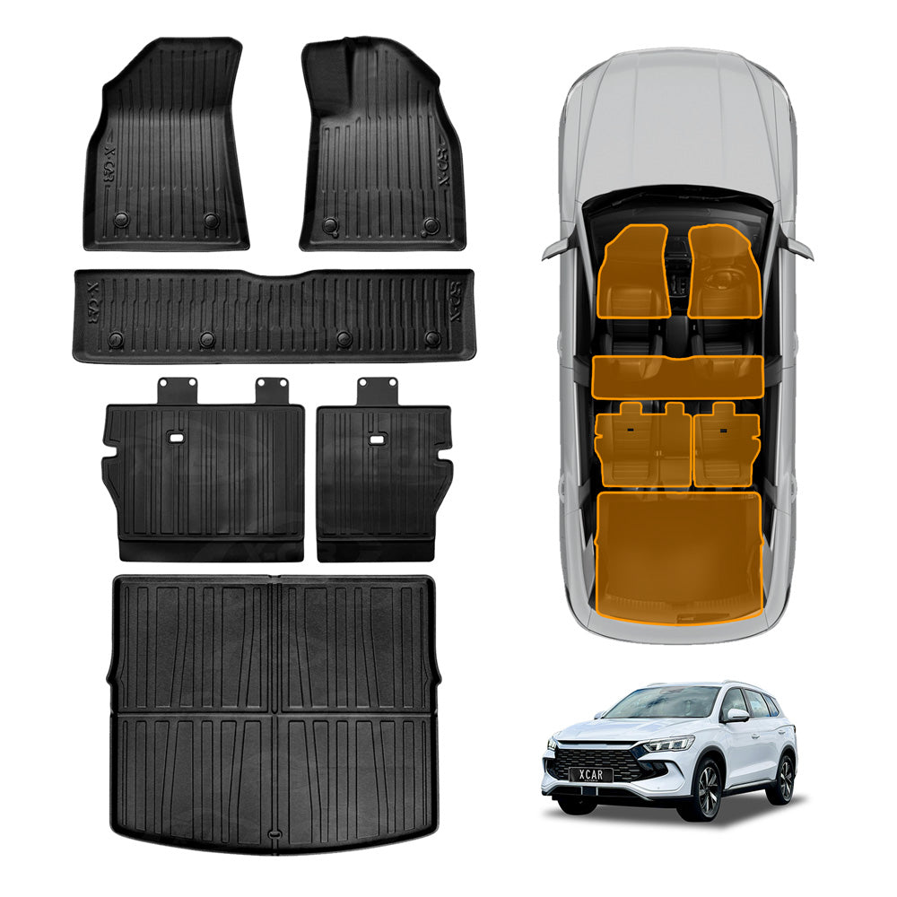 3D Floor Mats Boot Liner Set for BYD Sealion 5 Sealion5 2026-Onwards All Weather Heavy Duty Cargo Kick Back Seat Protector Cover