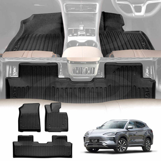 3D Floor Liner Carpet Complete Set for BYD SEALION 6 SEALION6 2024-2025 Heavy Duty All Weather Rubber Car Mats