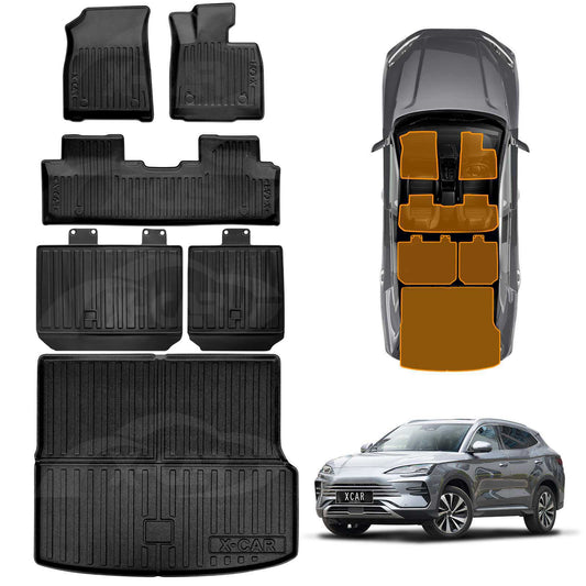 Floor Mats Boot Liner Set for BYD SEALION 6 SEALION6 2024-2025 Car Trunk Back Seat Protector Kick Mats Cover