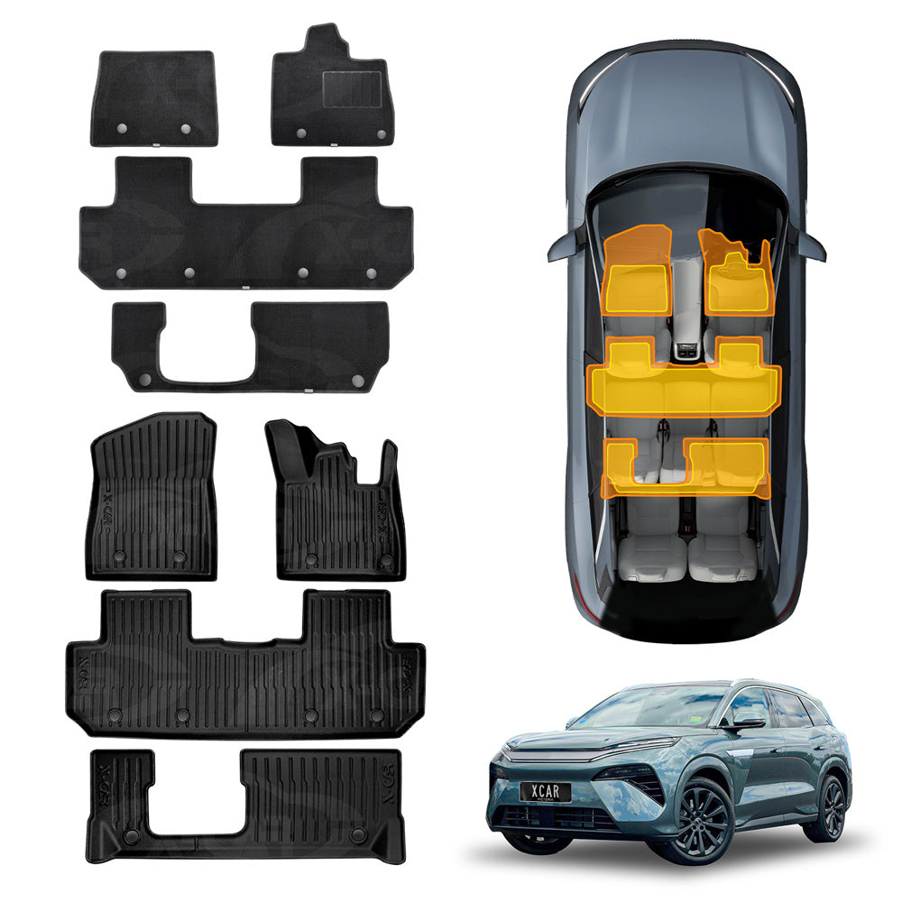 Premium Floor Mats for BYD SEALION 8 SEALION8 2026-Onwards Heavy Duty All Weather Double Layer TPE Carpet Car Interior Liner Set