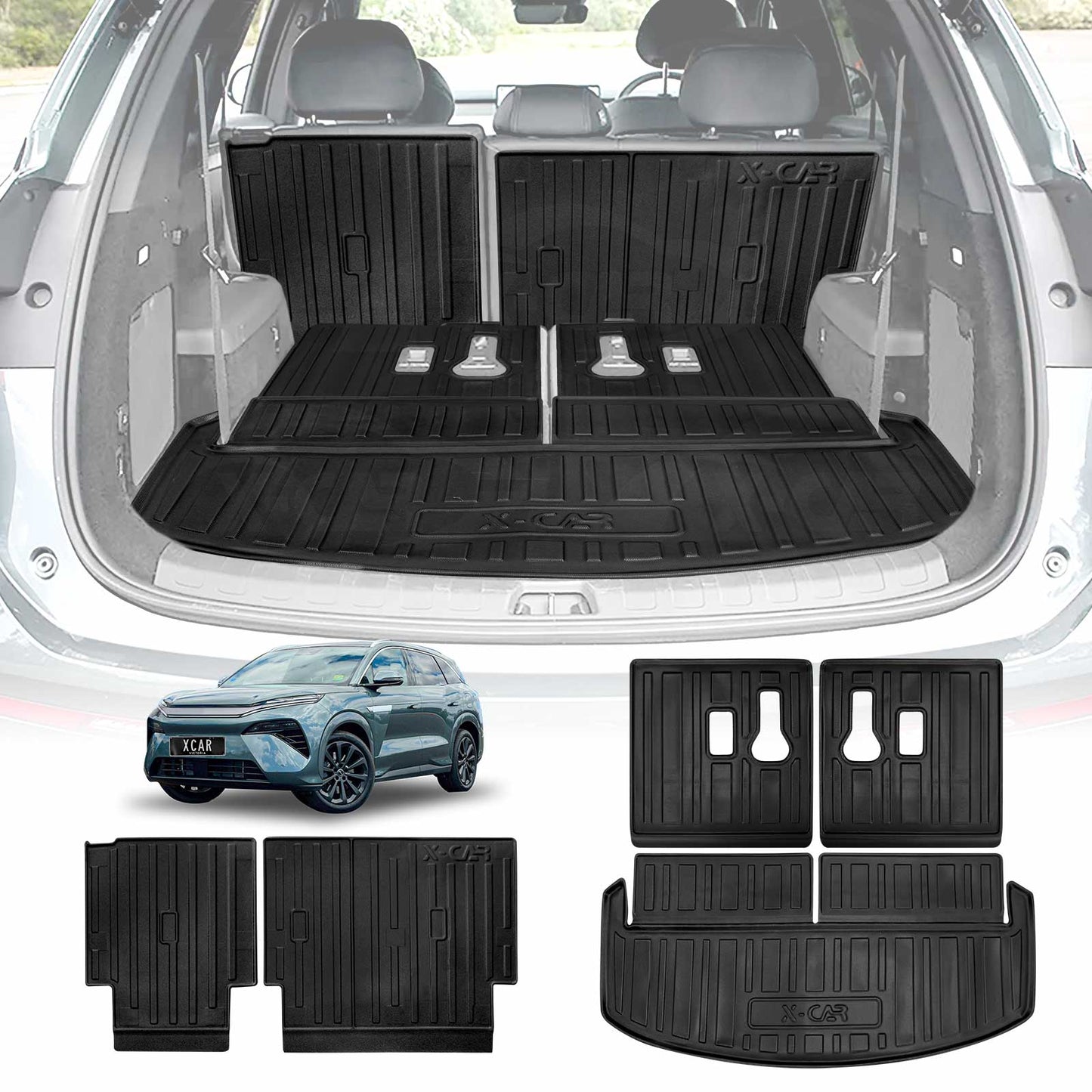 Boot Liners Kick Mats Set for BYD SEALION 8 SEALION8 2026-Onwards All Weather Heavy Duty Cargo Car Trunk Back Seat Protector
