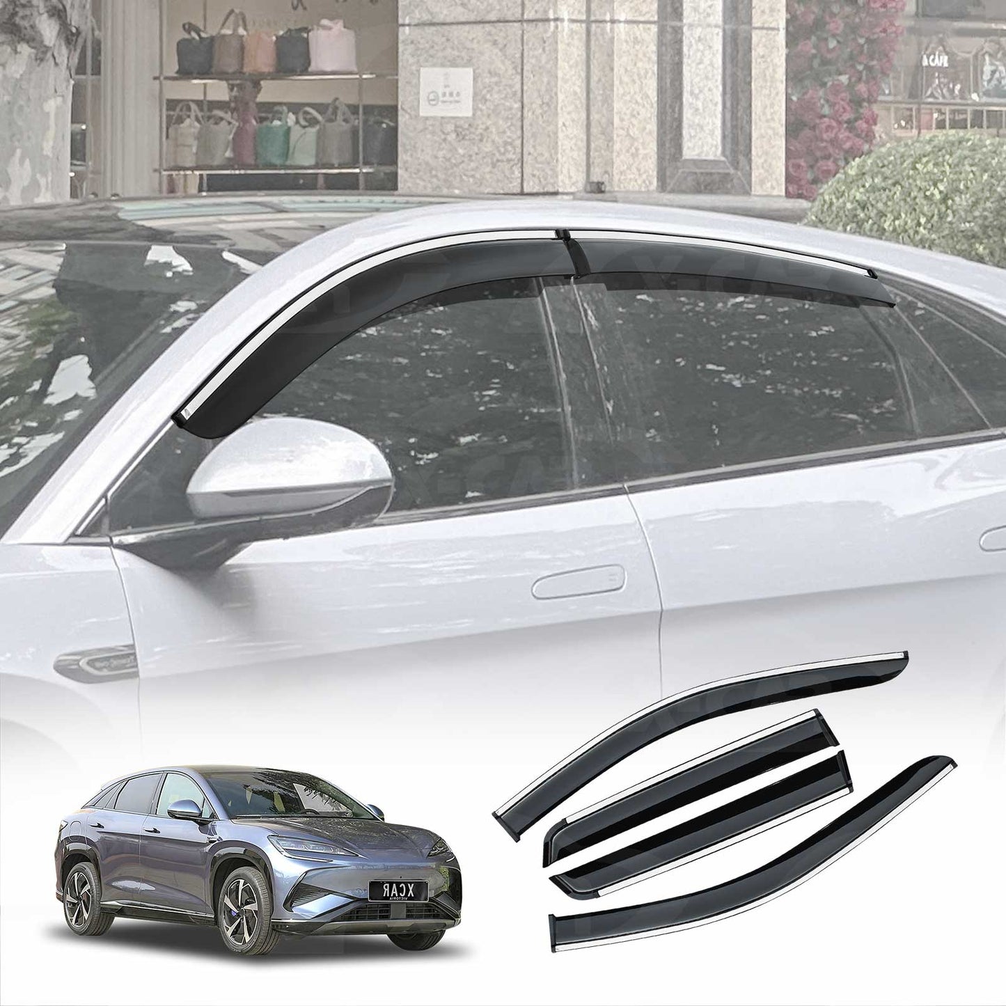 Weathershields for BYD SEALION 7 SEALION7 2025-Onwards Car Weather Shields Wind Deflectors Window Sun Visor 4 Pcs