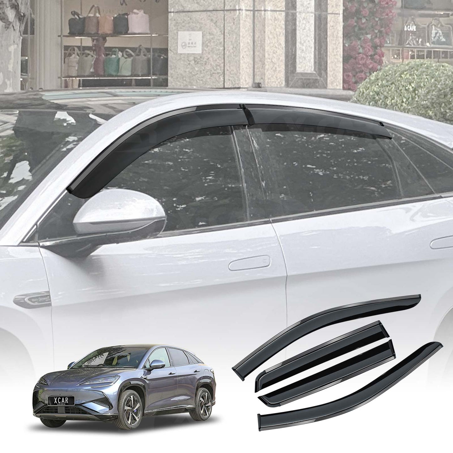 Weathershields for BYD SEALION 7 SEALION7 2025-Onwards Car Weather Shields Wind Deflectors Window Sun Visor 4 Pcs