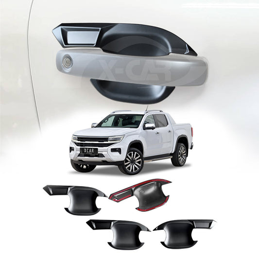 Door Handles Bowl Inserts Cover for Volkswagen Amarok NF Series 2023-Onwards Dual Cab Matt Black protector Accessories Set of 4