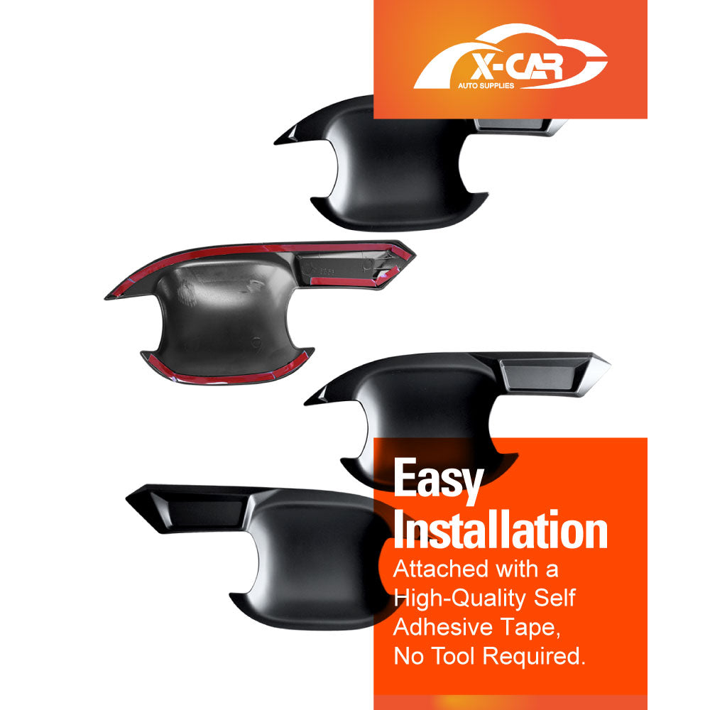 Door Handles Bowl Inserts Cover for Volkswagen Amarok NF Series 2023-Onwards Dual Cab Matt Black protector Accessories Set of 4