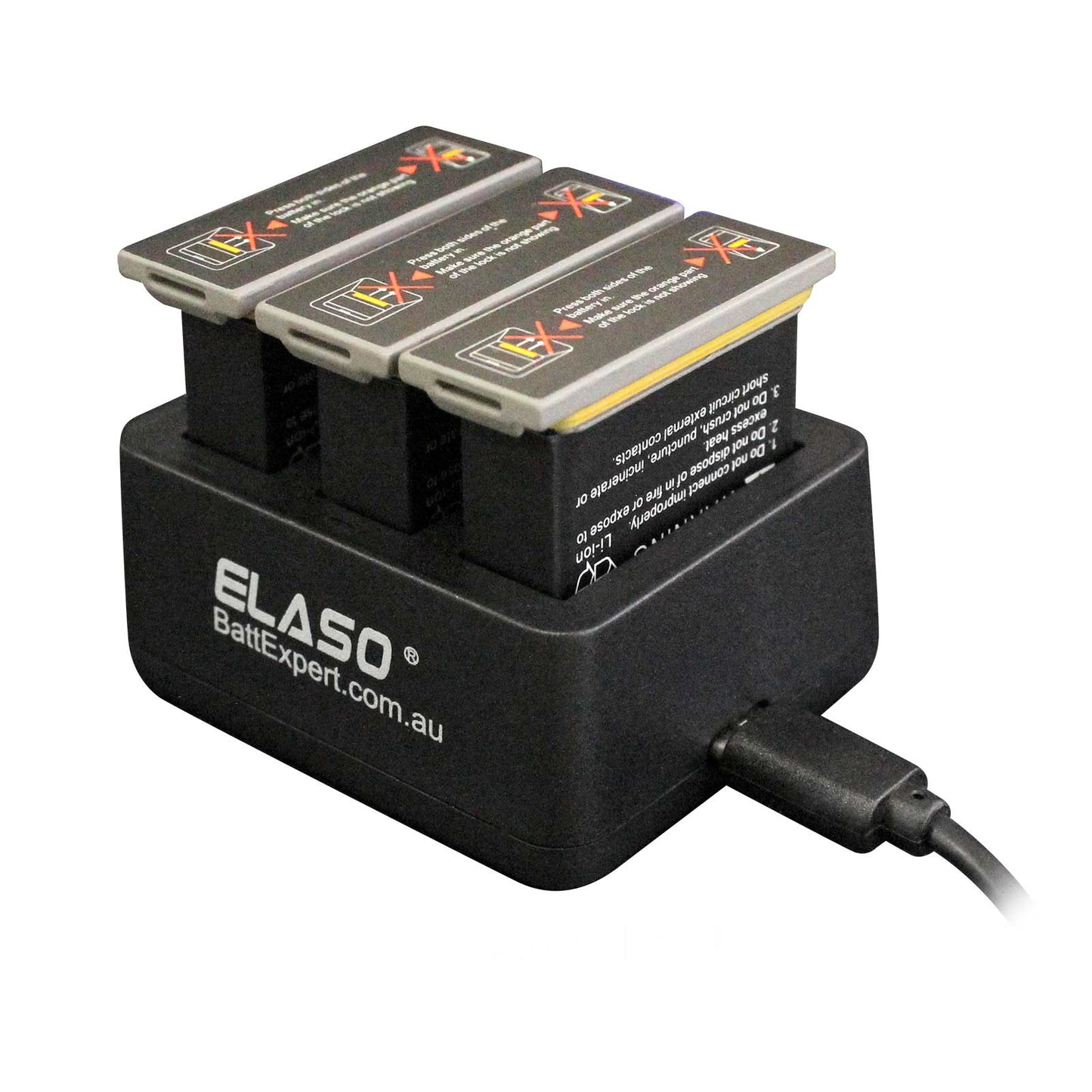 Replacement 3 Battery and External USB Triple Battery Charger for DJI Osmo Action Camera, Part OSMOAP1 AB1-1300mAh-3.85V